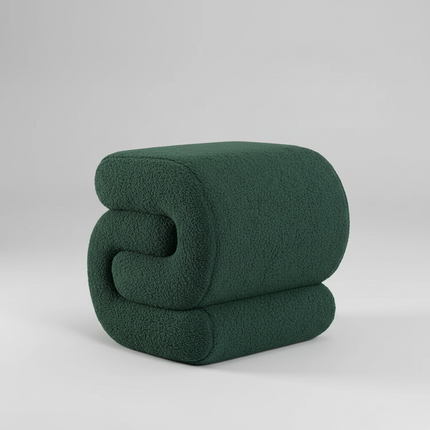 Vanity Stool, Modern S-Shaped Pouf Ottoman Footrest Makeup Chair Foot Stool Under Desk, Decorative Floor Seat