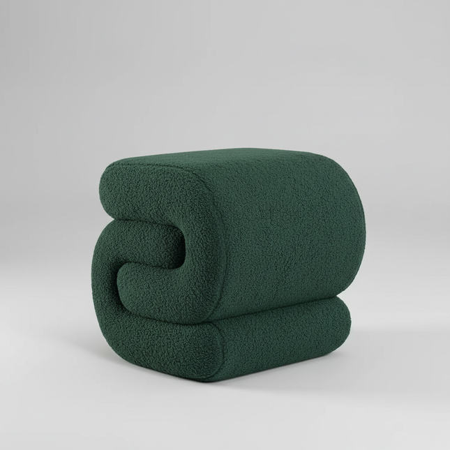 Vanity Stool, Modern S-Shaped Pouf Ottoman Footrest Makeup Chair Foot Stool Under Desk, Decorative Floor Seat