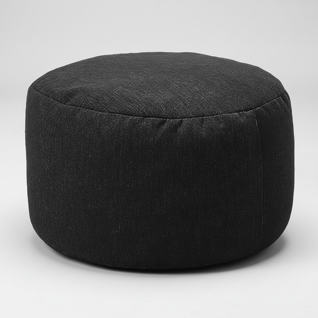 OTAUTAU Round Stool D30cm*H20cm Linen Bean Bag Ottoman with Filling Beanbag Pouf Footstool Tatami Futon Puff JD001
