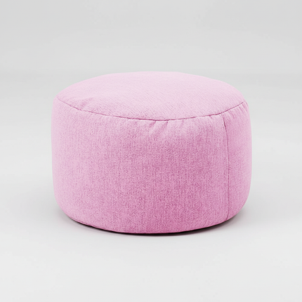 OTAUTAU Round Stool D30cm*H20cm Linen Bean Bag Ottoman with Filling Beanbag Pouf Footstool Tatami Futon Puff JD001