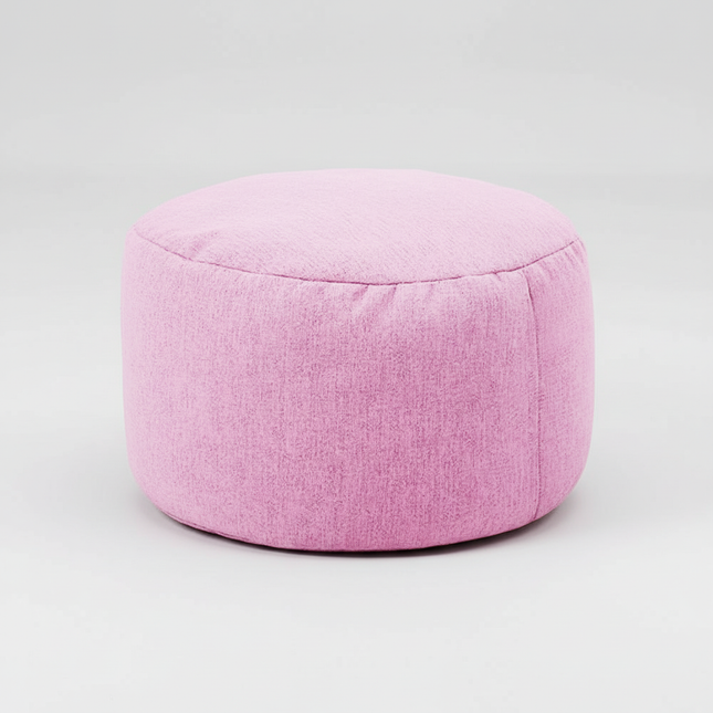 OTAUTAU Round Stool D30cm*H20cm Linen Bean Bag Ottoman with Filling Beanbag Pouf Footstool Tatami Futon Puff JD001