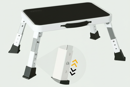 3-speed adjustable folding step stool for adults and seniors, safer metal step stool, sturdy and stable step stool