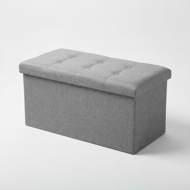 WOLTU Functional Storage Foot Stool Ottoman Bench Folding Chest Storage Cube Colorful Storage Box Upholstered Seat Removable Lid