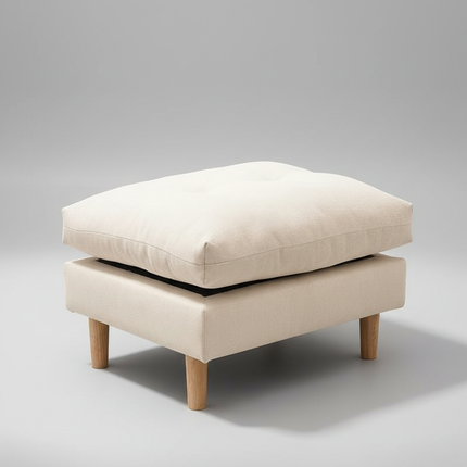 Soft Velvet Solid Wood Bed-End Bench  Durable Nordic Sofa Footstool  Sturdy Living Room Ottoman  Versatile Square Footrest