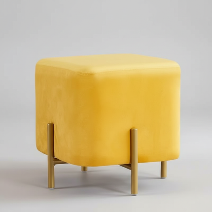 Customized Velvet Dressing Stool Golden Leg Tassel Makeup Bench Openable Ottoman Pouf for Home Fashionable Furniture