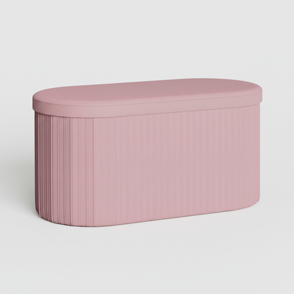 WOLTU Velvet Round Ottoman MDF Foldable Storage Stool with Removable Padded Lid Creative Storage Box for Footstool Living Room