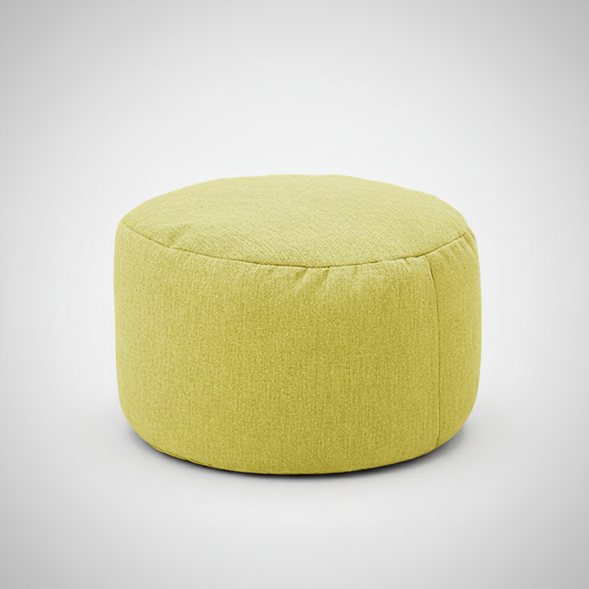 OTAUTAU Round Stool D30cm*H20cm Linen Bean Bag Ottoman with Filling Beanbag Pouf Footstool Tatami Futon Puff JD001