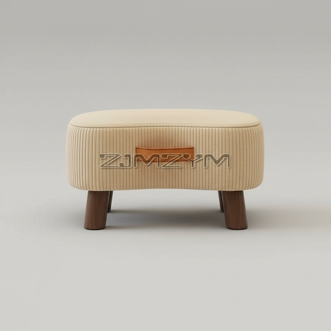 Small Rectangle Foot Stool, Velvet Fabric Footrest Ottoman Stool with Non-Skid Wood Legs, Modern Footstools Step for Couch