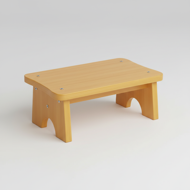 Bamboo Made Foot Stool for Bedside Vintage Step Stool Mini Get Up Anti Slip for Bedroom Bathroom Kitchen