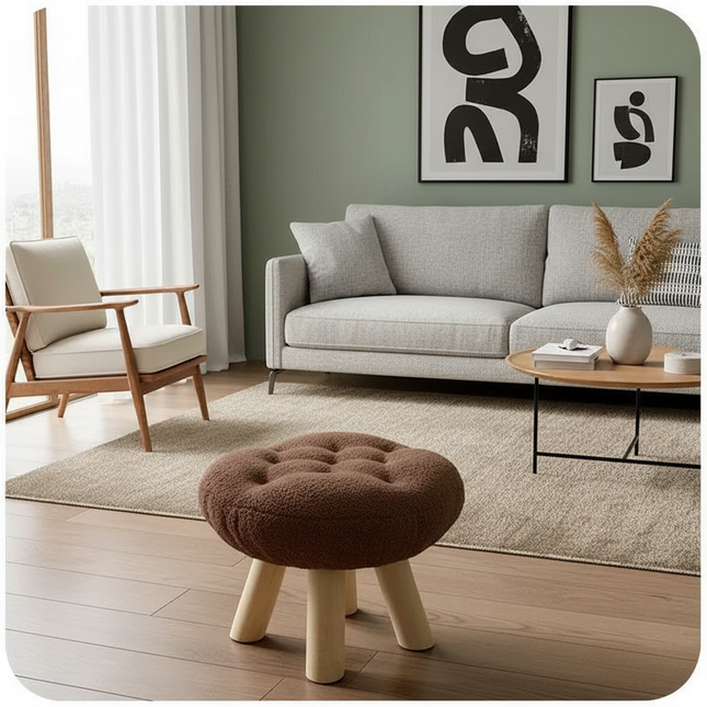 Flower Stool, Footstool, Shoe Changing Stool, Sofa, Coffee Table, Low Stool, Small Round Stool, Living Room, Bedroom - gallery 1