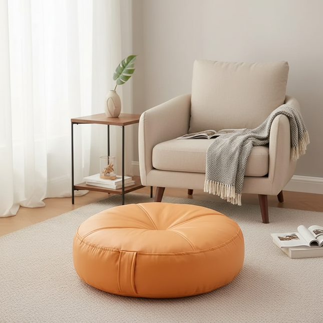 Cushion futon tatami floor footstool bay window cushion padded cushion cushion pillow small bench square round low stool - gallery 1