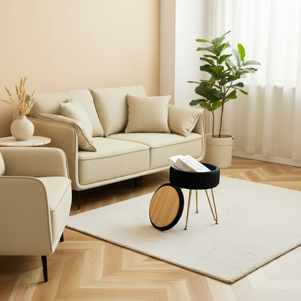 Redlife Velvet Vanity Stool Chair with Storage Multifunctional Makeup Chair Footrest with Anti-Slip Feet for Living Room Bedroom - gallery 1