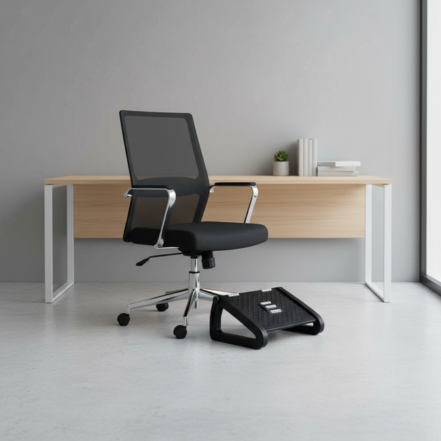 Foot Rest Foot Stool with Roller Massage and 6 Height Settings Comfortable Foot Stool Home Footrest for Under Desk Support - gallery 1