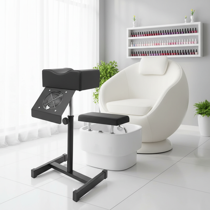 Professional Pedicure Stool Height Adjustable Manicure Chair Beauty Salon Spa Lift Stool Footrest Nail Bench w/Dust Cleaning Fan - gallery 1
