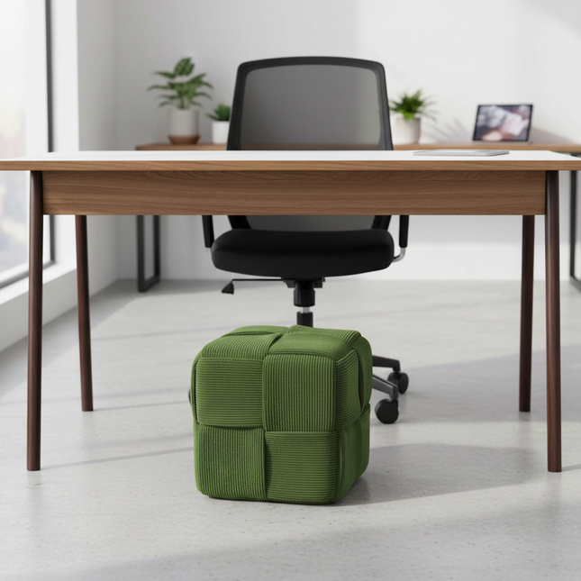 Foot Rest Soft and Comfortable Square Corduroy Woven Design Sofa Stool - gallery 1