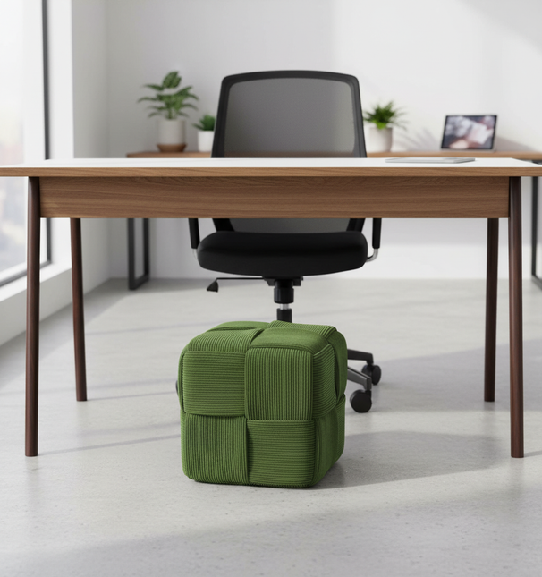 Foot Rest Soft and Comfortable Square Corduroy Woven Design Sofa Stool - gallery 1