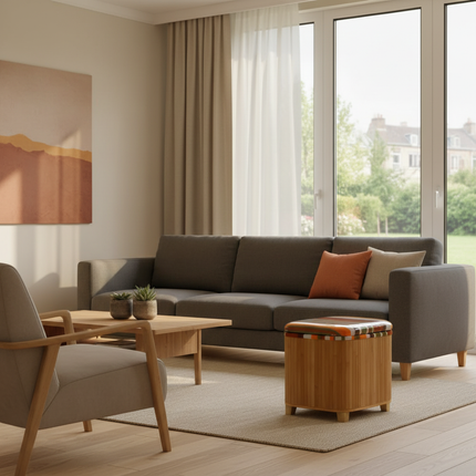 Japanese Solid Wood Small Square Stool with Storage Box Sundries Toys Organizer Household Hallway Shoes Change Footstool Ottoman - gallery 1