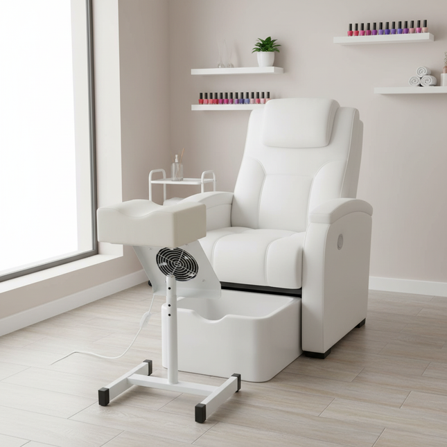 Professional Pedicure Stool Height Adjustable Manicure Chair Beauty Salon Spa Lift Stool Footrest Nail Bench w/Dust Cleaning Fan - gallery 1