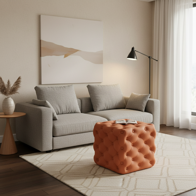 Light Luxury Velvet Foot Pedal Living Room Shoe Bench Creative Pull Buckle Hallway Ottoman High Elastic Sponge Dressing Stools - gallery 1