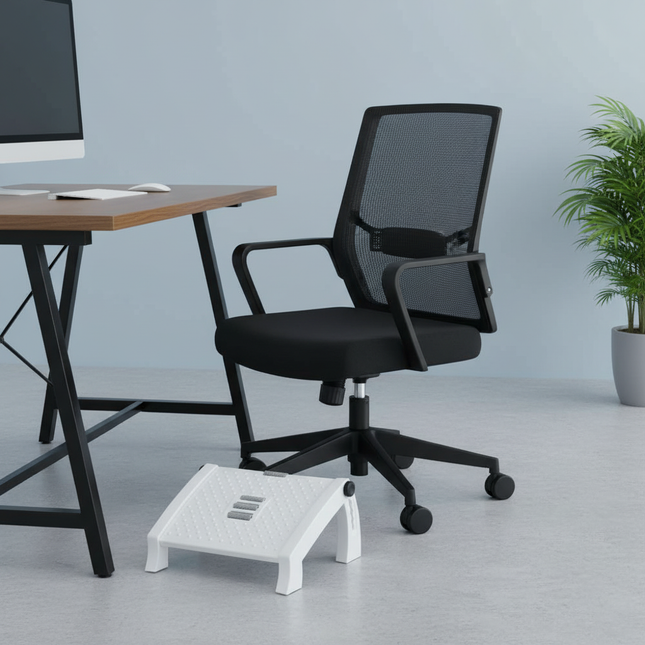 Office Footrest Ergonomic Plastic Stool Foot Massage Stool Adjustable Step and Pad Footrest - gallery 1