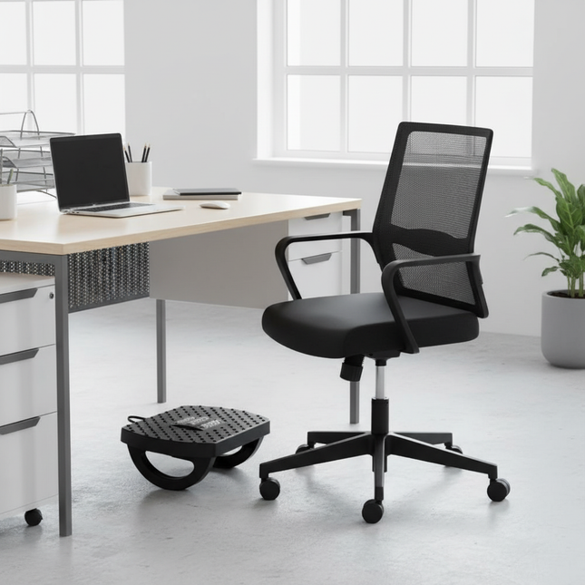 Ergonomic Under Desk Footrest Massage Rollers Leg Rest Pain Relief Non-slip Foot Stool Posture Correction As Christmas New Gift - gallery 1