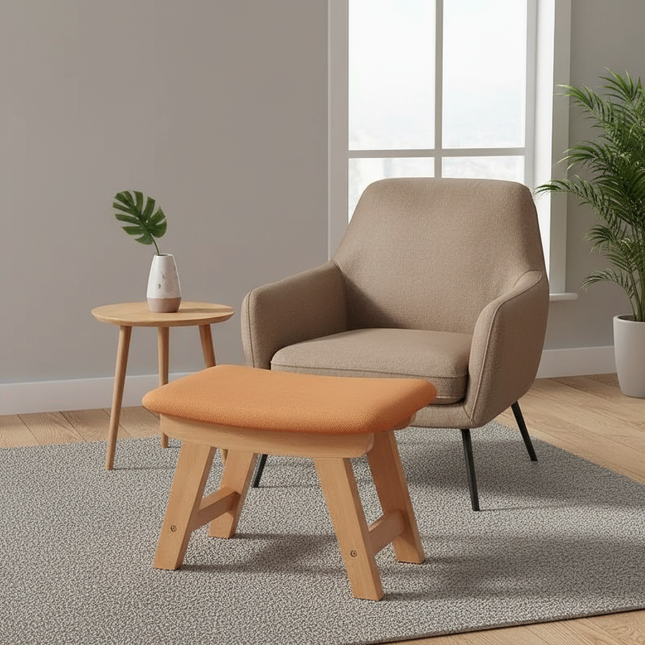 Cloth Small Stool Creative Household Shoe Stool Tea Table Stool Living Room Wood Solid Bench Modern Simple Sofa - gallery 1