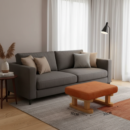 Colorful Small Wooden Stool with Non-Slip Pad Footrest Seat Square Household Living Room Hallway Sofa Tea Stools - gallery 1