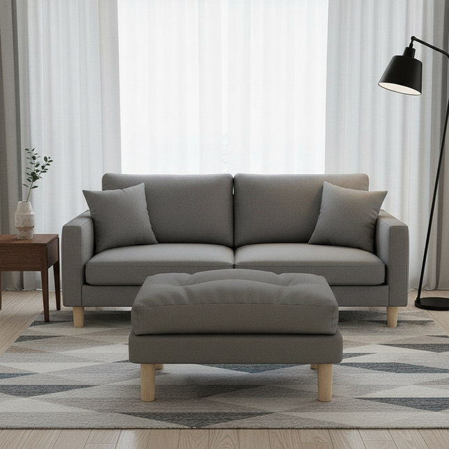 ‌Ergonomic Ottoman Footrest - Adjustable Height Sofa Stool with Memory Foam Leg Rest & Shoe Bench Storage Solution‌ - gallery 1