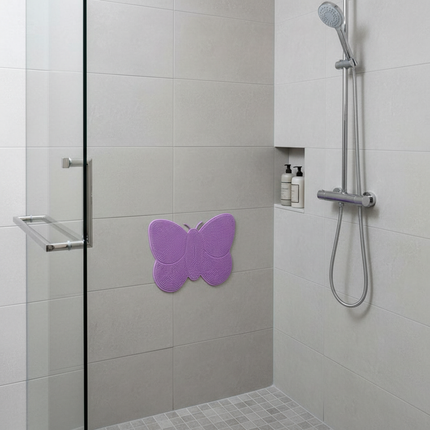 Butterfly Washable Shower Floor Mat Massage and Clean Feet Bathroom Shower Foot Scrubber Mat Foot Cleaner Brush - gallery 1