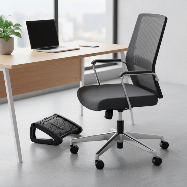 Portable Foot Rest Ergonomic Office Footrest Under Desk Feet Stool for Home Office Work Foot Resting Stool with Massage Rollers - gallery 1