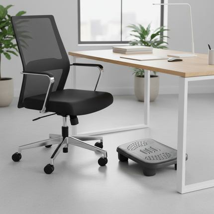 Foot Stool for Work Desk with 180 Degree Shake Design Massage Rollers Suitable for Working Gaming - gallery 1