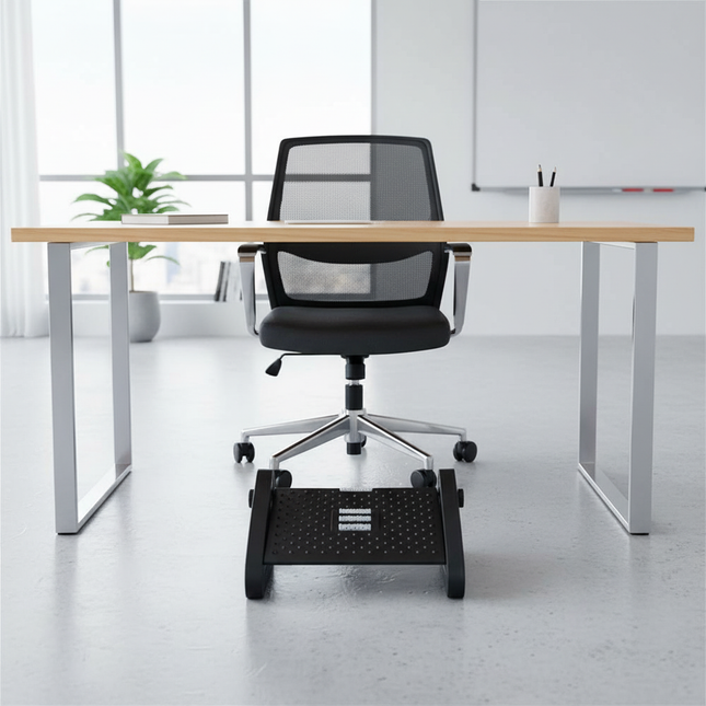 Under Desk Footstool Adjustable Foot Stepping Height Plastic Footrest Promote Leg Circulatio Ergonomic Rollers Massage Footrest - gallery 1