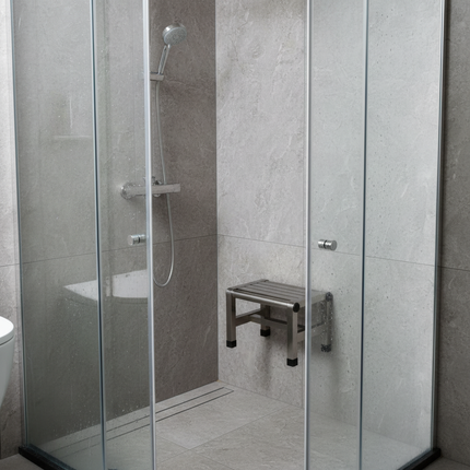 Shower Stool Shoe Changing Stool Foot Rest Multifunctional Foot Stool Metal Step Stool for Bedroom Living Room Kids Adults - gallery 1