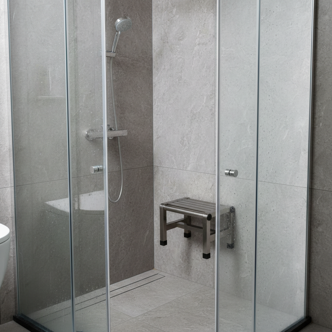 Shower Stool Shoe Changing Stool Foot Rest Multifunctional Foot Stool Metal Step Stool for Bedroom Living Room Kids Adults - gallery 1