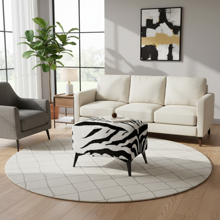 ‌Faux Leather Ottoman, Plush Entryway Bench, Velvet Square Stool, Minimalist Footrest for Bedroom/Balcony with Non-Skid Base - gallery 1