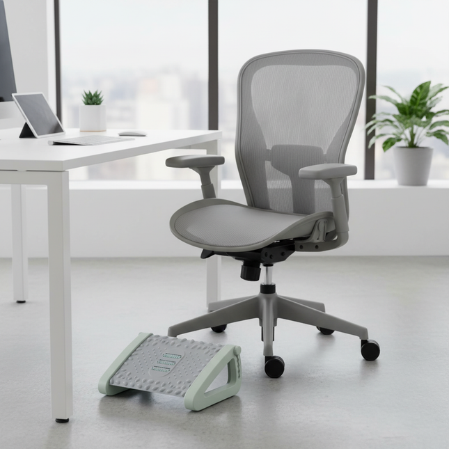 Portable Foot Rest Ergonomic Office Footrest Under Desk Feet Stool for Home Office Work Foot Resting Stool with Massage Rollers - gallery 1