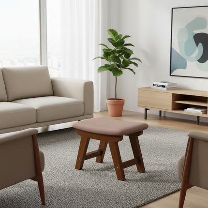 Cloth Small Stool Creative Household Shoe Stool Tea Table Stool Living Room Wood Solid Bench Modern Simple Sofa - gallery 1