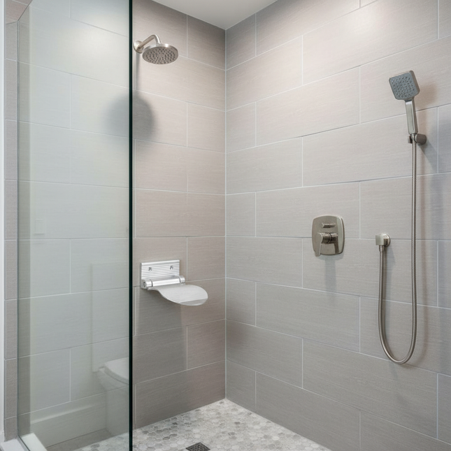 1pc Bathroom Footrest Shower Foot Rest Pedestal Pedal Wall Mounted Black/silver Aluminium Alloy Shower Footstool Anti-slip - gallery 1