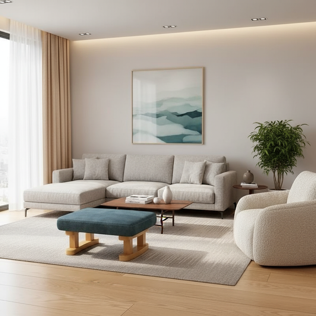 Colorful Small Wooden Stool with Non-Slip Pad Footrest Seat Square Household Living Room Hallway Sofa Tea Stools - gallery 1