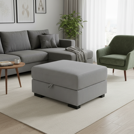 Comanlai Large Storage Ottomans,Modern Footrest with Storage space,Small Stool,Single Seat Sofa Chair,Corduroy Fabric - gallery 1