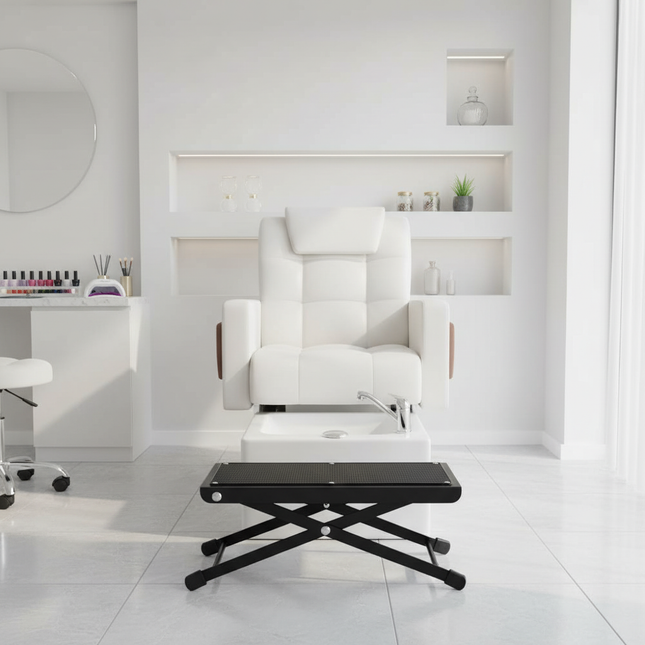 Folding Foot Rest 4-Height Adjustable Pedal Footrest Stand for Beauty Salons Home Pedicures Toe Nail Tool and Guitar Pedal Stool - gallery 1