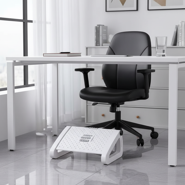 Under Desk Footrest with Massage Rollers Ergonomic Foot Stool for Home Office Pain Relief and Comfort - gallery 1