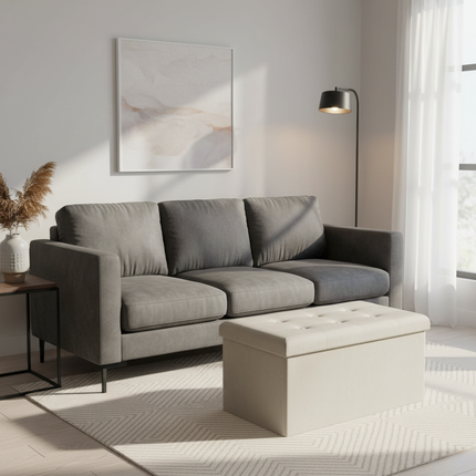 WOLTU Functional Storage Foot Stool Ottoman Bench Folding Chest Storage Cube Colorful Storage Box Upholstered Seat Removable Lid - gallery 1