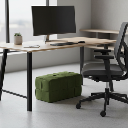 Foot Rest Soft and Comfortable Square Corduroy Woven Design Sofa Stool - gallery 1