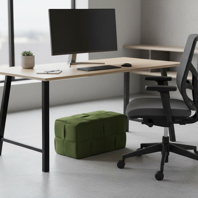 Foot Rest Soft and Comfortable Square Corduroy Woven Design Sofa Stool - gallery 1