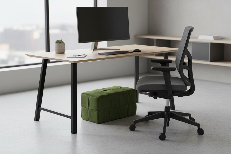 Foot Rest Soft and Comfortable Square Corduroy Woven Design Sofa Stool - gallery 1