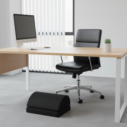 2 Heights Adjustable Foot Rest Under Desk, Soft Memory Foam Footrest Under Desk  for Foot Rest At Work, Home, Airplane, Travel - gallery 1