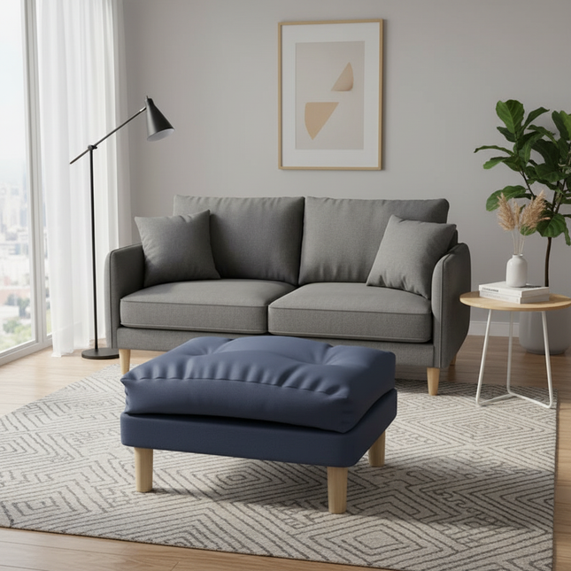 ‌Ergonomic Ottoman Footrest - Adjustable Height Sofa Stool with Memory Foam Leg Rest & Shoe Bench Storage Solution‌ - gallery 1