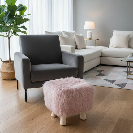 Adorable Shoes-changing Stool Plush Wooden Footrest Removable Chair Cover Soft Seat Cushion Home Decor Furnitu 가구 걸상 - gallery 1