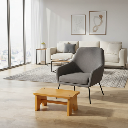 Bamboo Made Foot Stool for Bedside Vintage Step Stool Mini Get Up Anti Slip for Bedroom Bathroom Kitchen - gallery 1